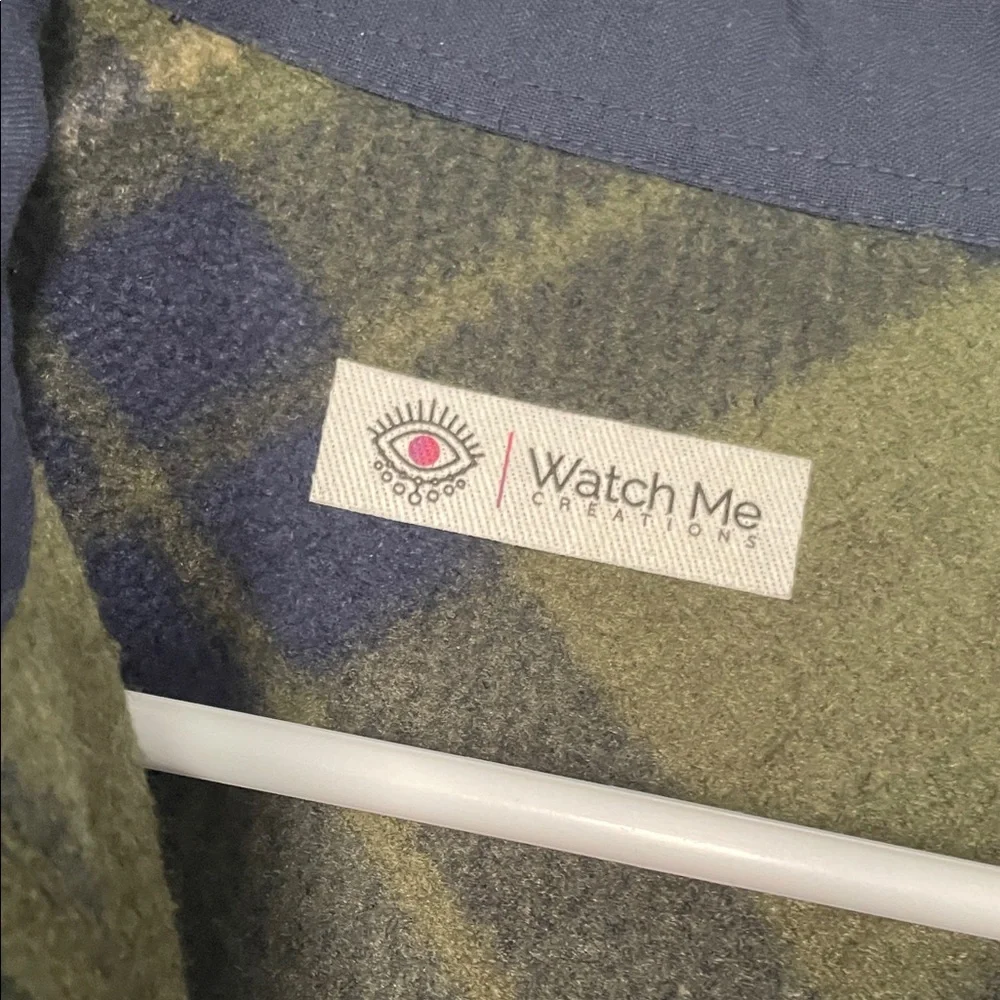 Olive Green / Blue Plaid Shacket - Picture 2 of 11